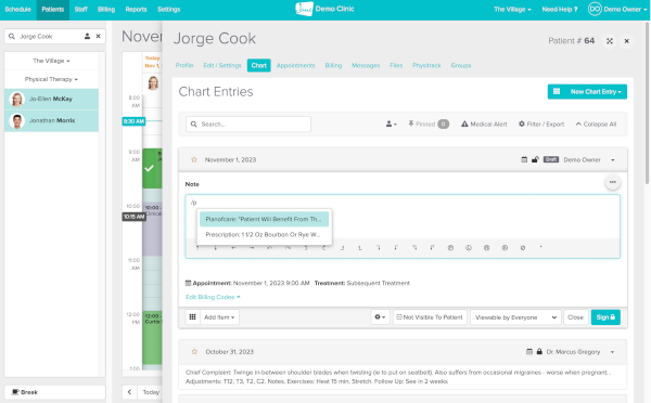Quick, Clear Documentation and Patient Forms